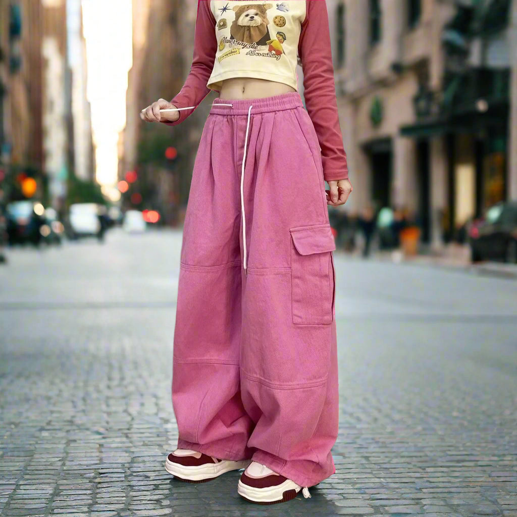 Women's vintage straight & wide leg high-waisted slimming slacks pants