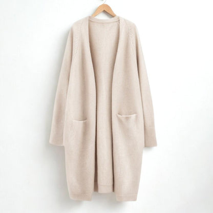 Womens Versatile Mid-Length Open-Front Knit Cardigan